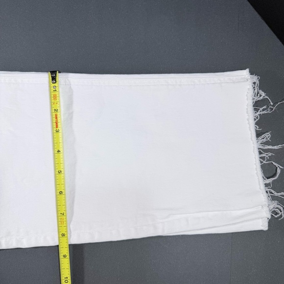 Hudson Wide Leg Cropped Jeans White Denim Raw Hem - Picture 3 of 4